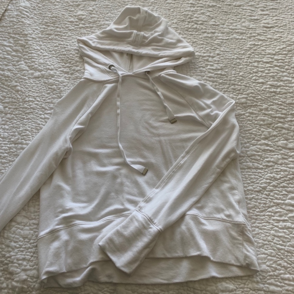 Athleta crop white sweatshirt